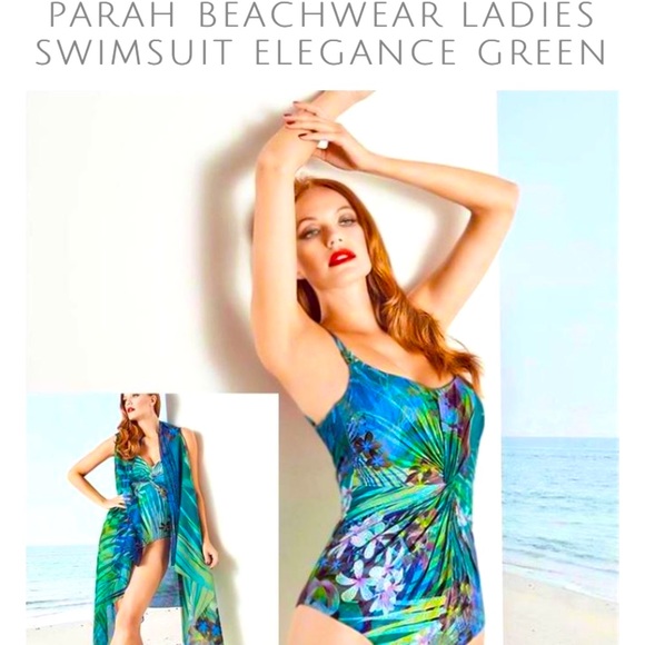 PARAH ITALIAN SWIMSUIT ELEGANCE SEA GREEN NEW - Picture 3 of 15